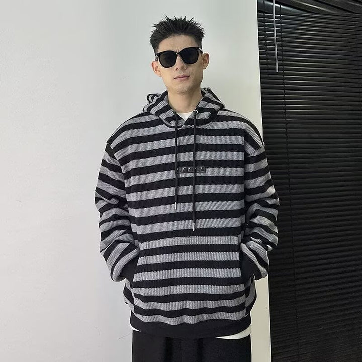 Herren Modischer Hoodie mit Streifenmuster Echoarchiv