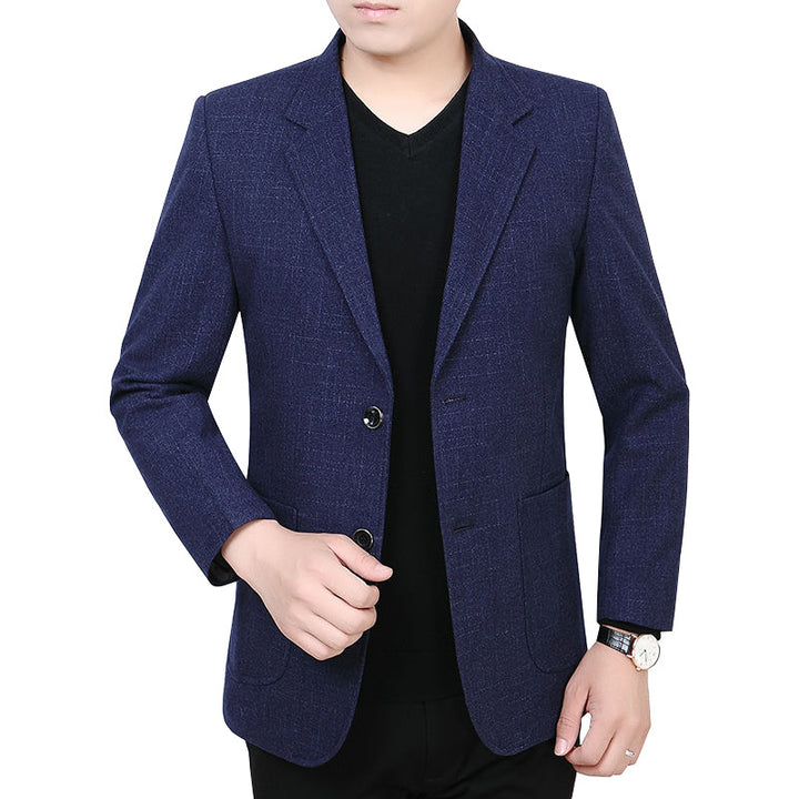 Herren Glencheck-Sakko Slim Fit aus Wollmischung mit dezentem Overcheck – Tianoro
