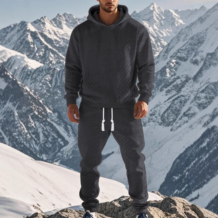 Herren sportliches Hoodie und Jogginghose Set mit strukturiertem Design Echoarchiv