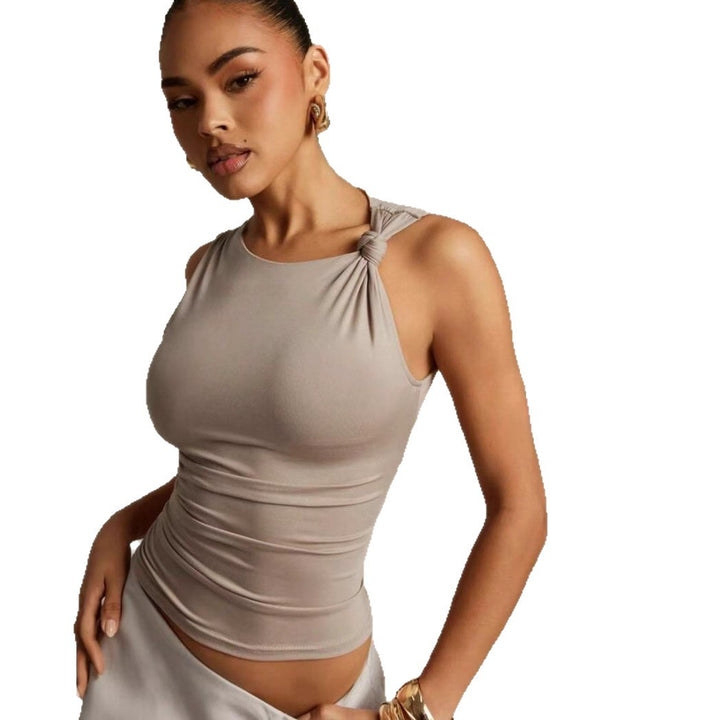 Damen Elegantes Oberteil mit Knoten-Detail und figurbetontem Schnitt Echo Archiv