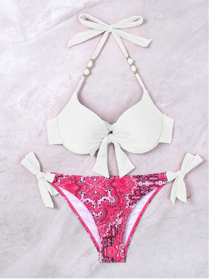 Damen Bikini-Set mit modischem Knoten und bunten Akzenten Echo Archiv