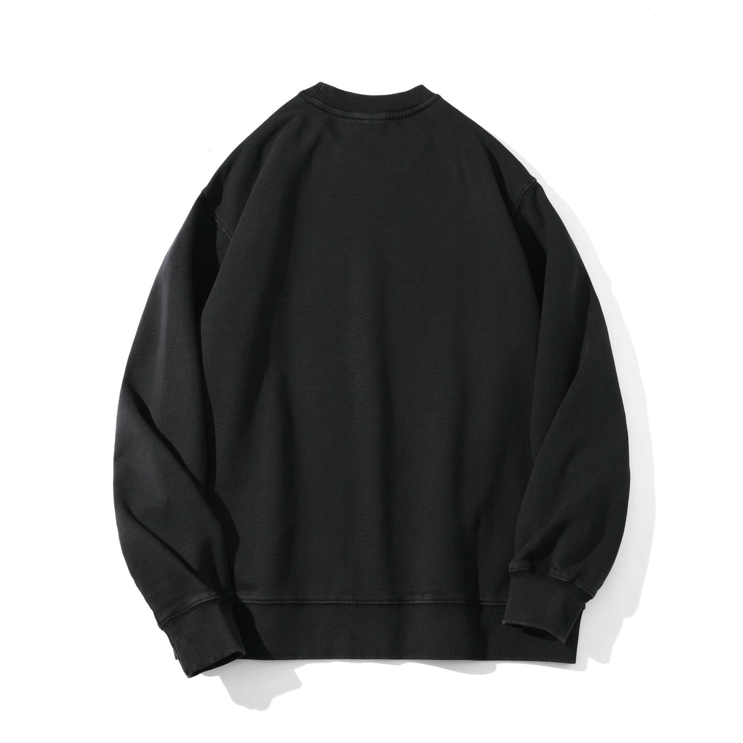 Unisex Locker geschnittener Baumwoll‑Fleece Pullover mit Script‑Logo Echoarchiv