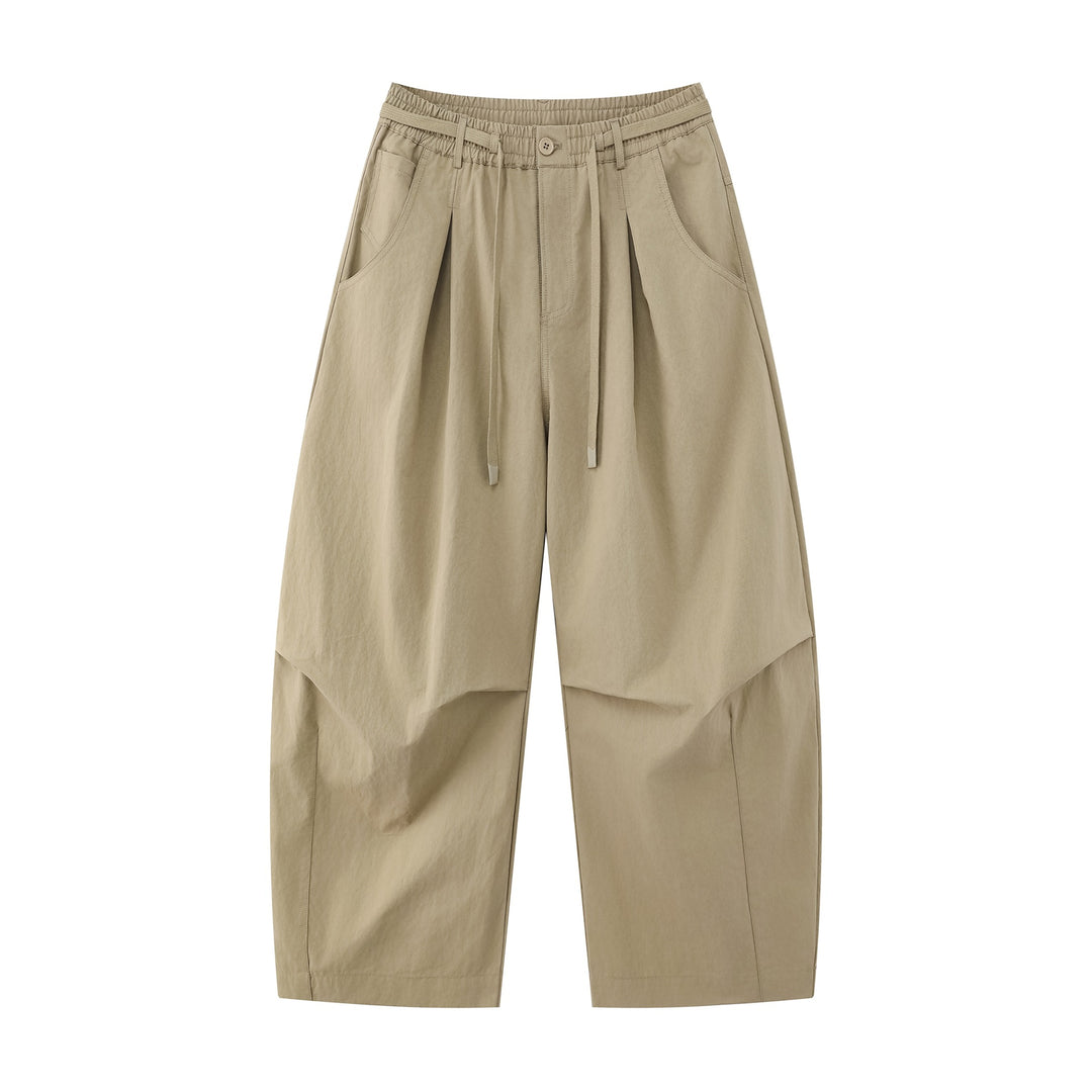 Damen Weite Culotte-Hose mit hohem Bund, Kellerfalten und Kordelzug Echoarchiv