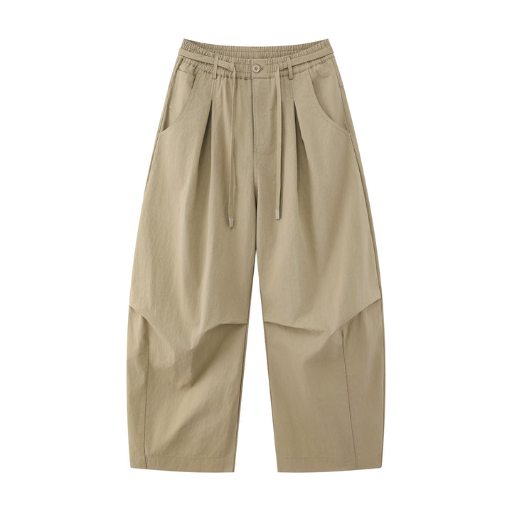 Damen Weite Culotte-Hose mit hohem Bund, Kellerfalten und Kordelzug Echoarchiv