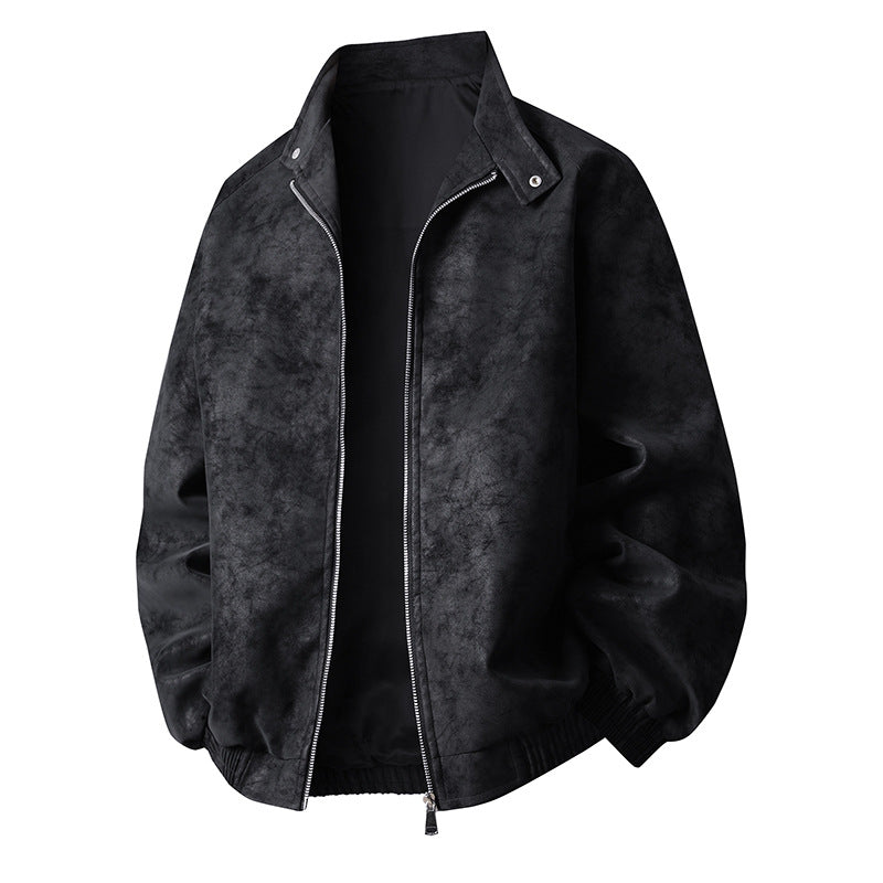 Herren stylische Kunstlederjacke im modernen Design und elastischen Bündchen Echoarchiv