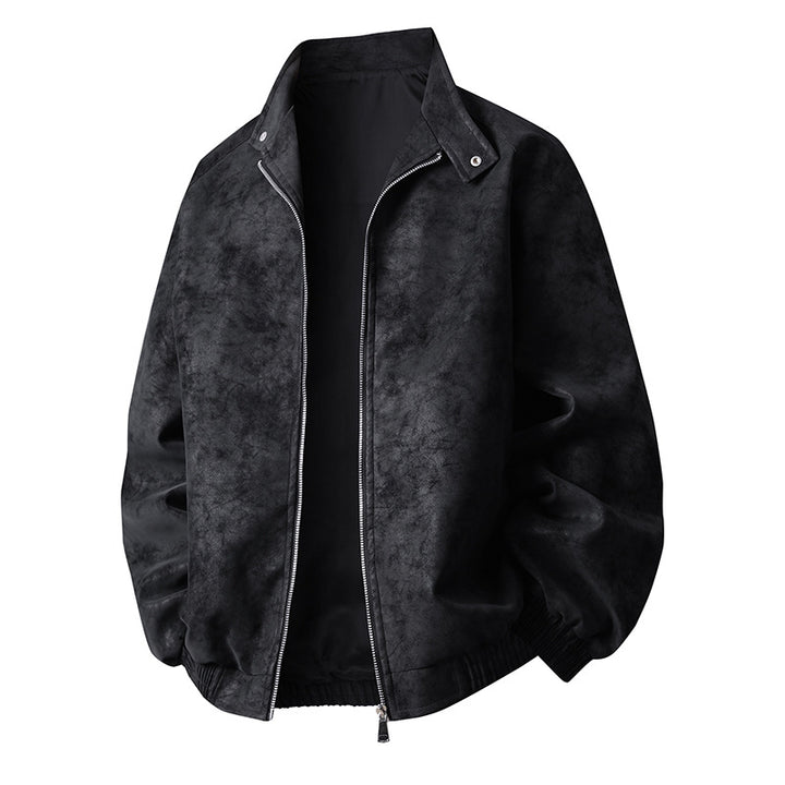 Herren stylische Kunstlederjacke im modernen Design und elastischen Bündchen Echoarchiv