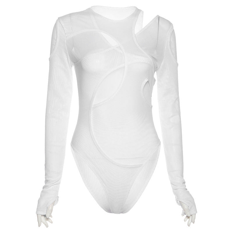 Damen Body mit asymmetrischem Schnitt und langem Arm Echo Archiv