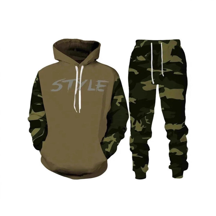 Herren Stylisches Kapuzensweatshirt und Jogginghose Set Echoarchiv
