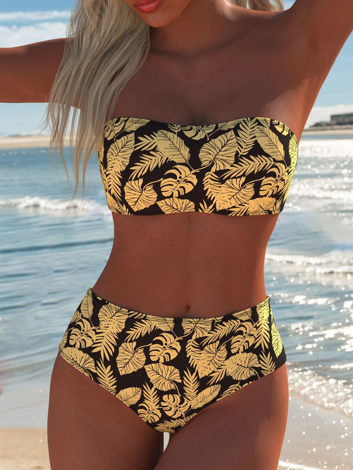 Damen Bikini-Set mit modischem Wellenmuster und verstellbaren Trägern Echo Archiv