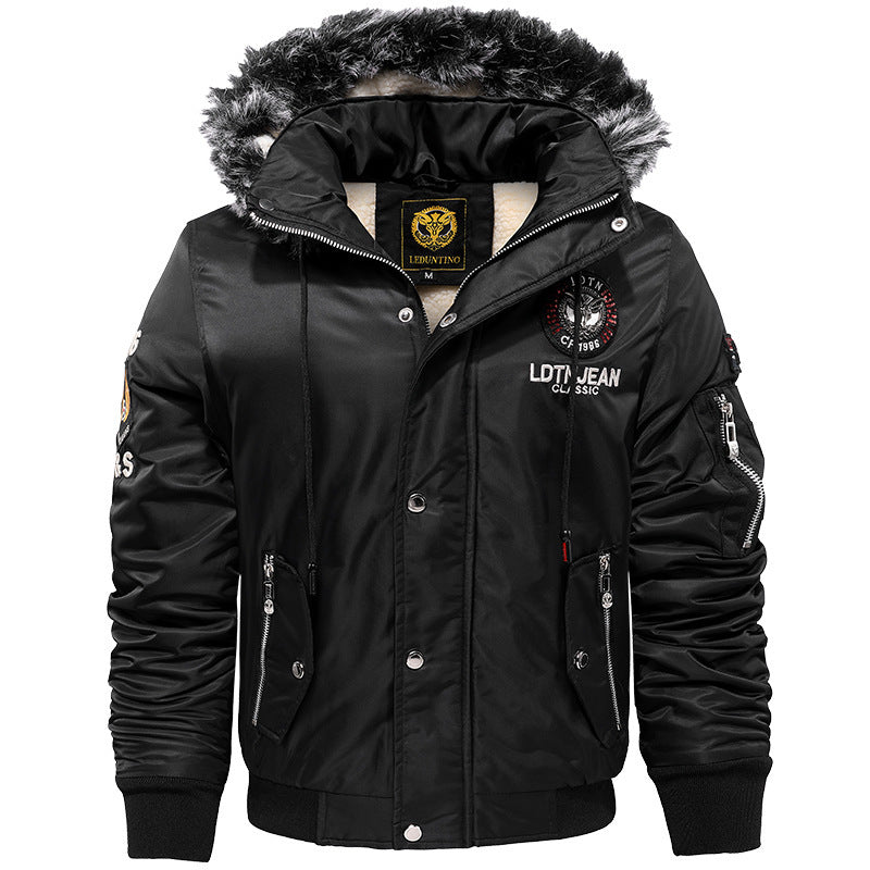 Herren Isolierter Field‑Bomber mit Kunstfellkapuze und Sherpa‑Innenfutter – Brevano