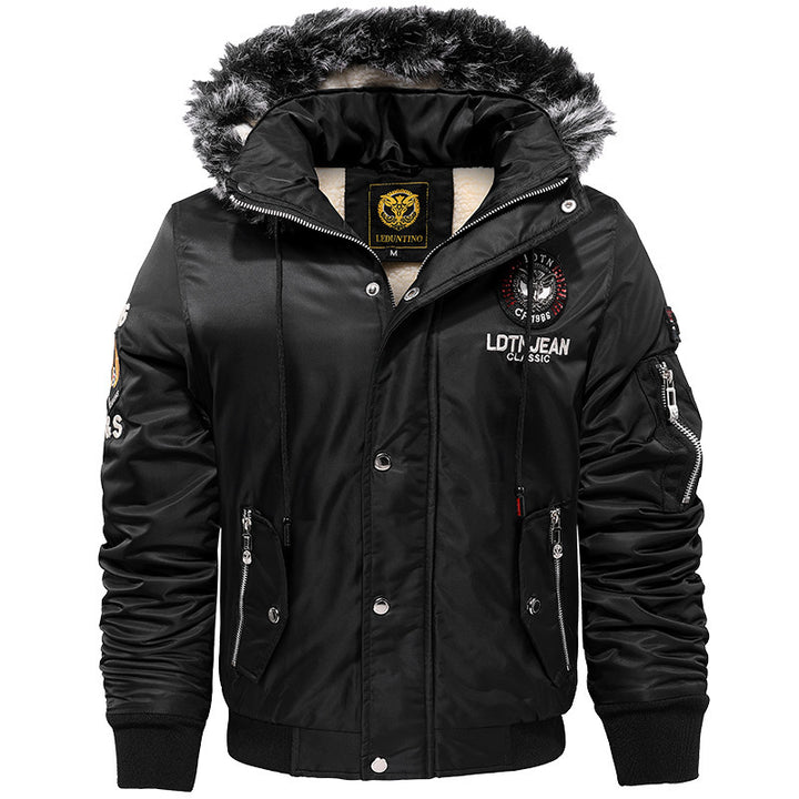 Herren Isolierter Field‑Bomber mit Kunstfellkapuze und Sherpa‑Innenfutter – Brevano
