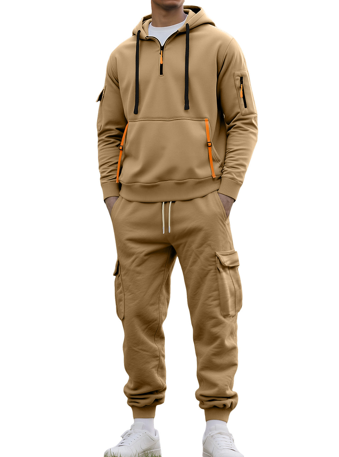 Herren Funktionales Sportset mit Kapuze und praktischen Taschen Echoarchiv