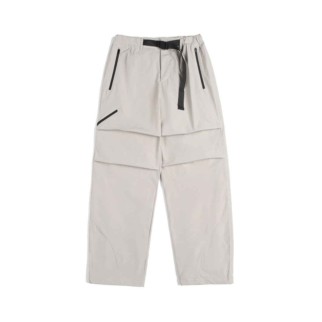 Unisex Technische Cargo-Caprihose mit elastischem Bund, integriertem Gurt und wasserdichten Reißverschlüssen Echoarchiv