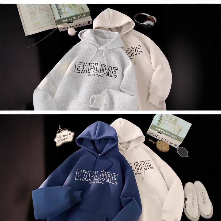 Unisex Oversized Kapuzenpullover mit Schriftzug Echoarchiv