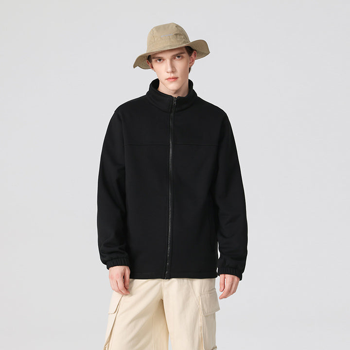 Herren Technische Fleecejacke mit hohem Stehkragen, durchgehendem Reißverschluss und elastischen Bündchen Echo Archiv