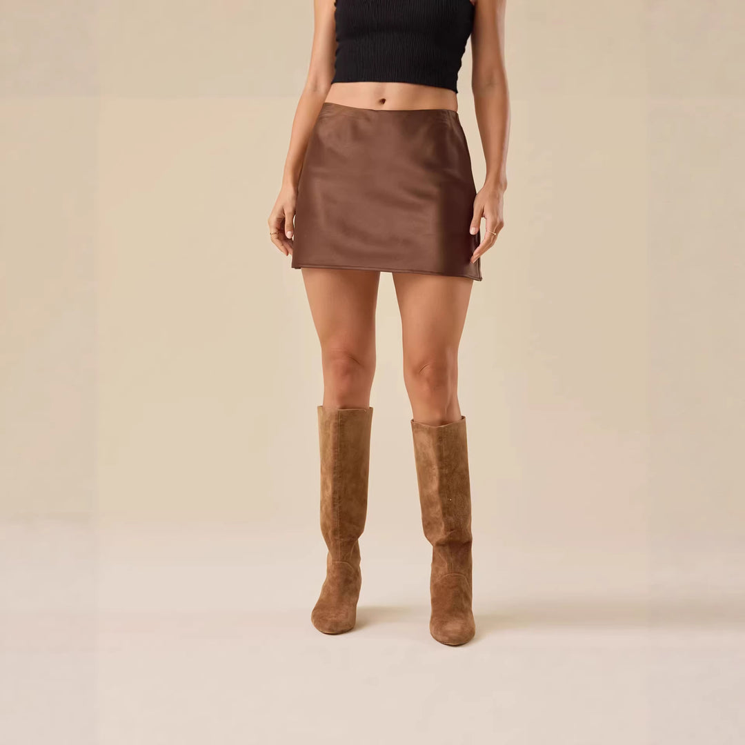 Damen Minirock im eleganten Satin-Finish mit hohem Schnitt Echo Archiv