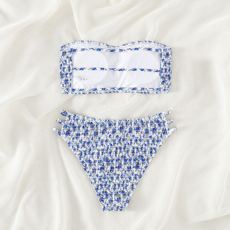 Damen Bandeau-Bikini mit raffinierten Rüschendetails und verstellbaren Trägern Echo Archiv