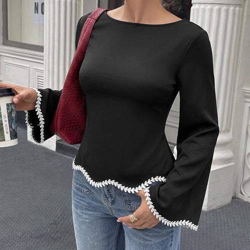 Damen Elegantes Oberteil mit Spitzendetails Echo Archiv