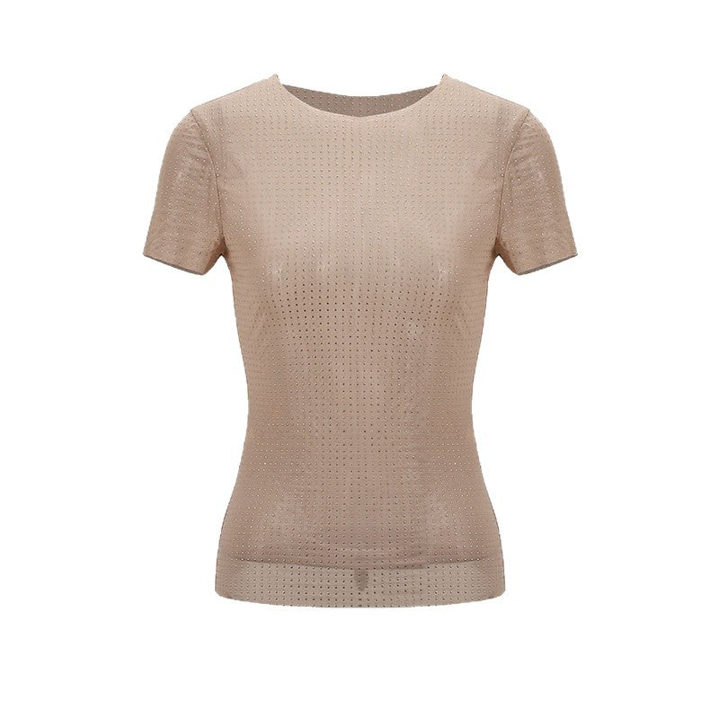 Damen Figurbetontes T-Shirt mit strukturiertem Design Echo Archiv