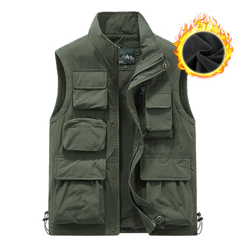 Herren wattierte Multifunktions-Taschenweste mit Fleece-Innenfutter und Stehkragen Echo Archiv