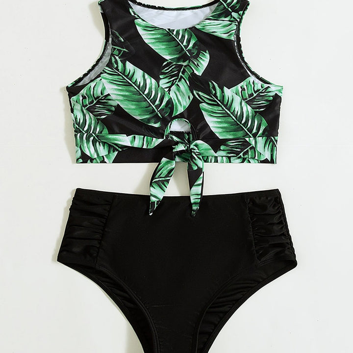 Damen Hochgeschnittener Bikini mit knotenförmigem Oberteil Echo Archiv