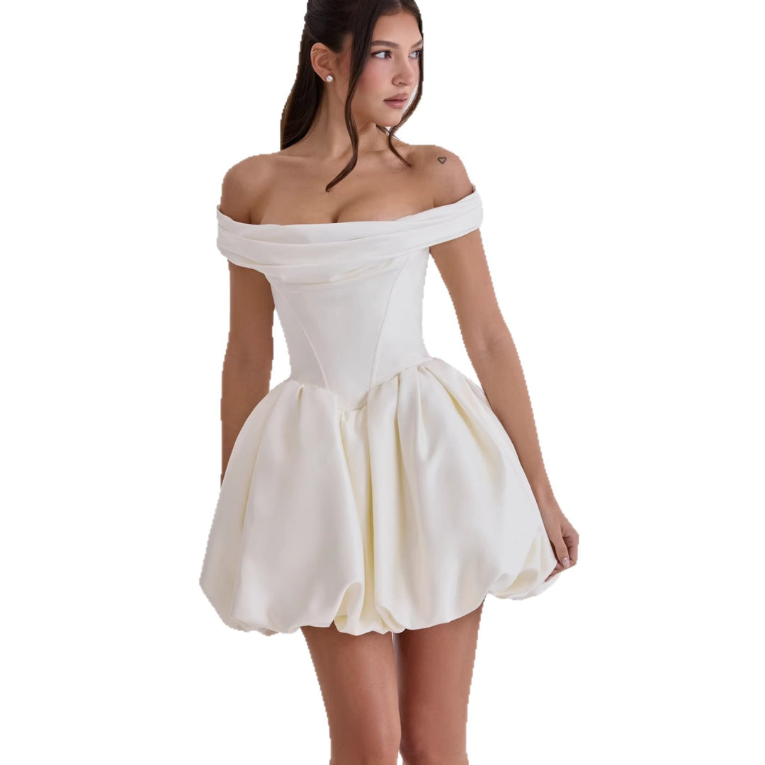 Damen Off-Shoulder Cocktailkleid mit voluminösem Rock Echo Archiv