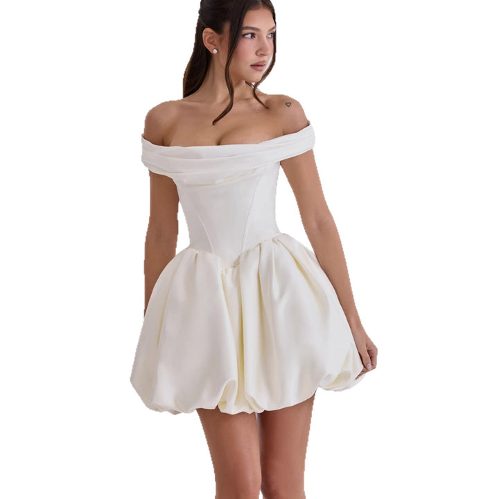 Damen Off-Shoulder Cocktailkleid mit voluminösem Rock Echo Archiv