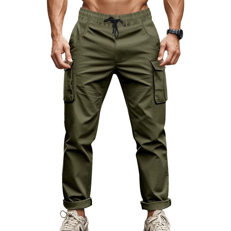Herren nan urbane Cargo‑Chino im Joggingstil mit elastischem Tunnelzugbund und multifunktionalen Taschen Echo Archiv