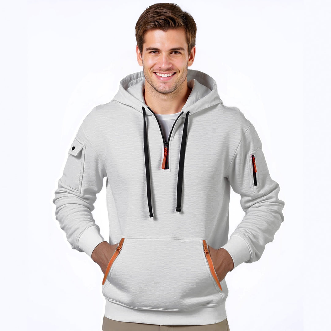 Herren modischer Kapuzenpullover mit innovativer Taschenlösung Echoarchiv