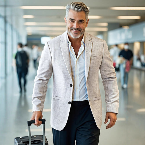 Herren eleganter, strukturierter Blazer mit modernem Schnitt Echoarchiv