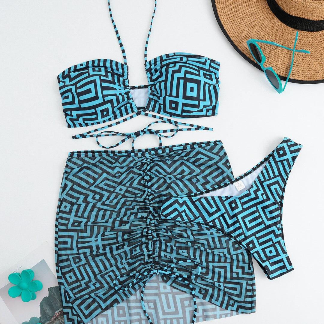 Damen Bikini-Set mit Bandeau-Top und verstellbarem Wickelrock Echo Archiv