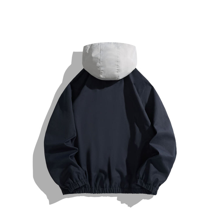 Unisex Leichter Anorak mit Kontrastkapuze und halbem Reißverschluss Echoarchiv