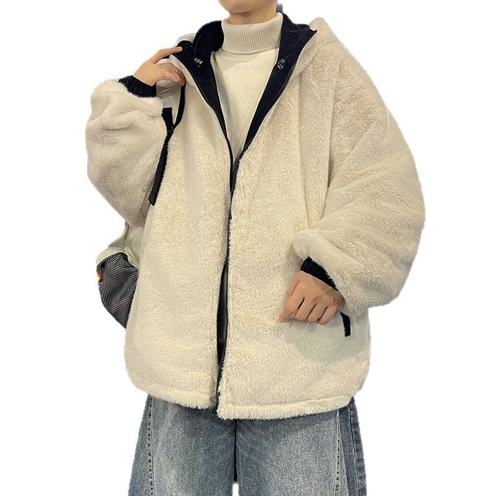 Herren Oversize Kapuzenjacke mit Teddyfutter, Zwei-Wege-Reißverschluss und Utility-Taschen Echo Archiv
