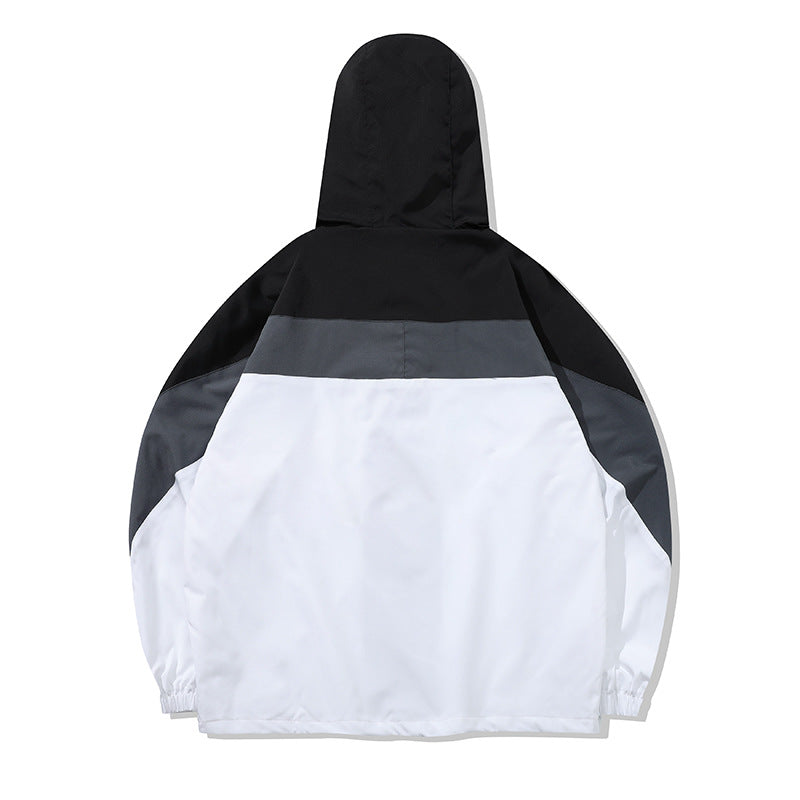 Herren Sportliche Übergangsjacke mit hohen Kragen und Farbblockdesign Echo Archiv