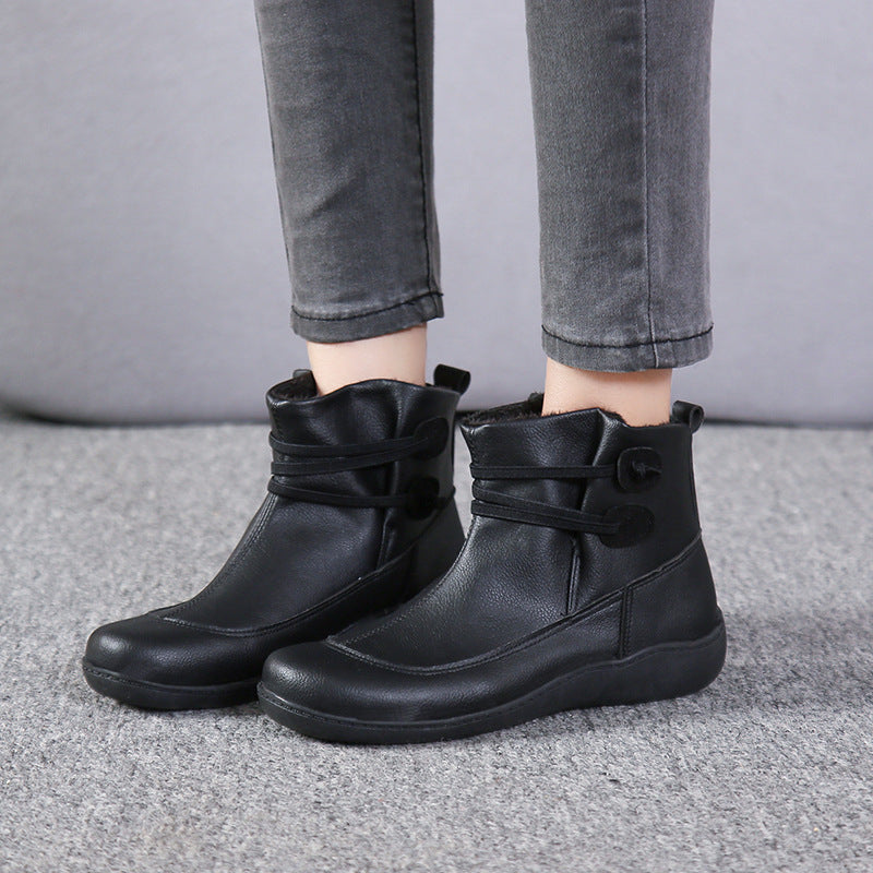 Damen Gefütterte Komfort-Ankleboots mit elastischer Schnürung und gedämpfter Gummisohle Echo Archiv