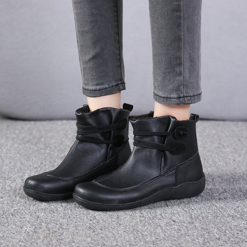 Damen Gefütterte Komfort-Ankleboots mit elastischer Schnürung und gedämpfter Gummisohle Echo Archiv