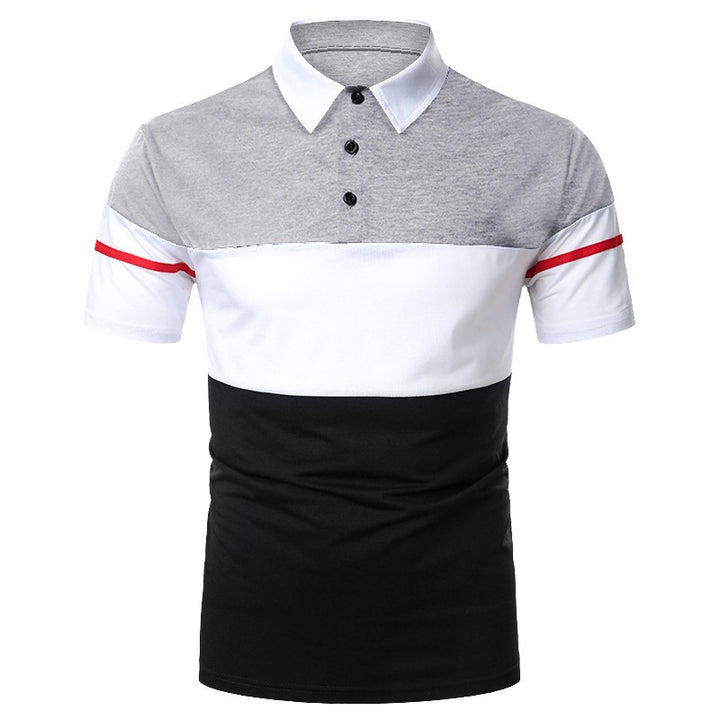 Herren Poloshirt mit kontrastierenden Blockstreifen und modernem Schnitt Echoarchiv