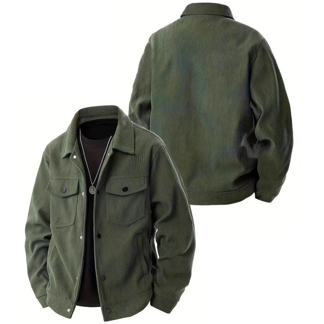 Herren nan Cordjacke im klassischen Arbeiterjacken-Schnitt mit Druckknöpfen und Brusttaschen Echo Archiv