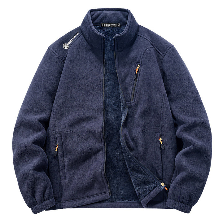 Herren Thermo‑Fleecejacke mit Sherpa‑Innenfutter, Stehkragen und Reißverschlusstaschen Echo Archiv