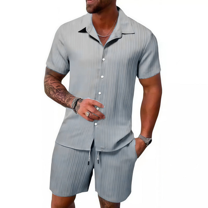 Herren atmungsaktives Sport-Set mit Kurzarm-Hemd und Shorts – Marzano