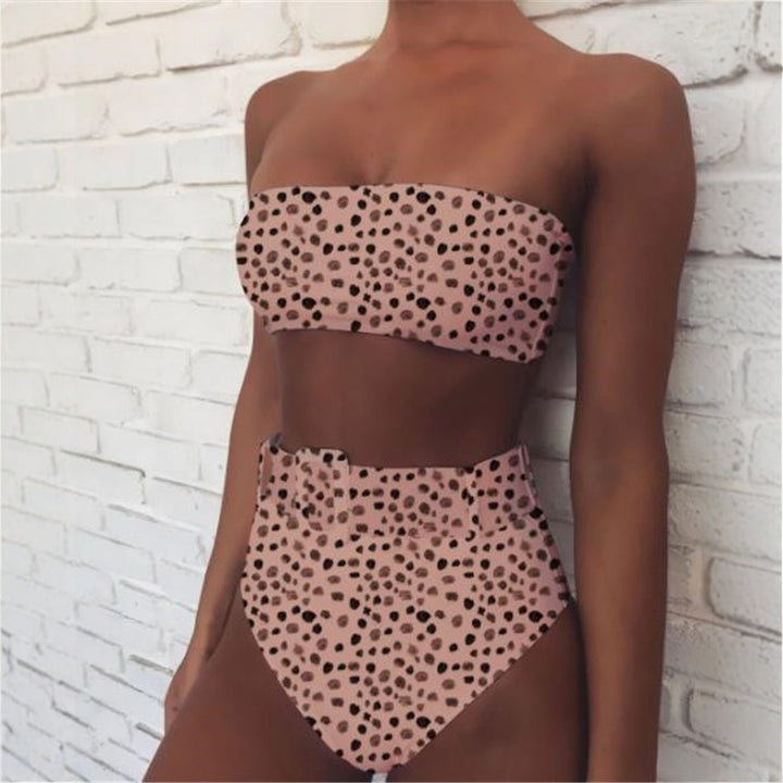 Damen Hochgeschlossen Bikini-Set mit Riemen Echo Archiv