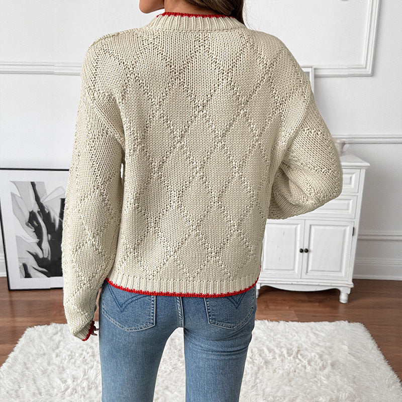 Damen Gemusterter Strickpullover mit Fischmotiv Echo Archiv