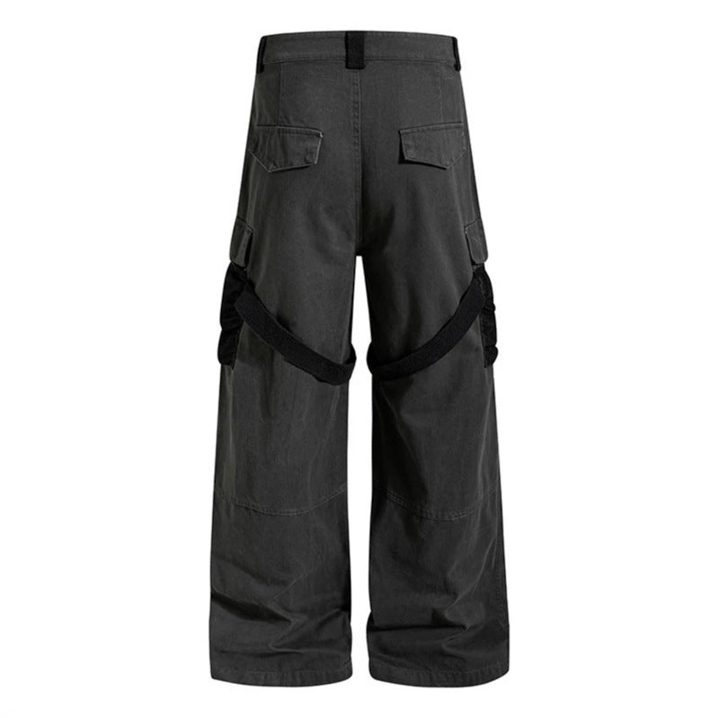 Damen Weite Cargo‑Palazzo‑Hose mit Utility‑Taschen und Mesh‑Einsätzen Echoarchiv