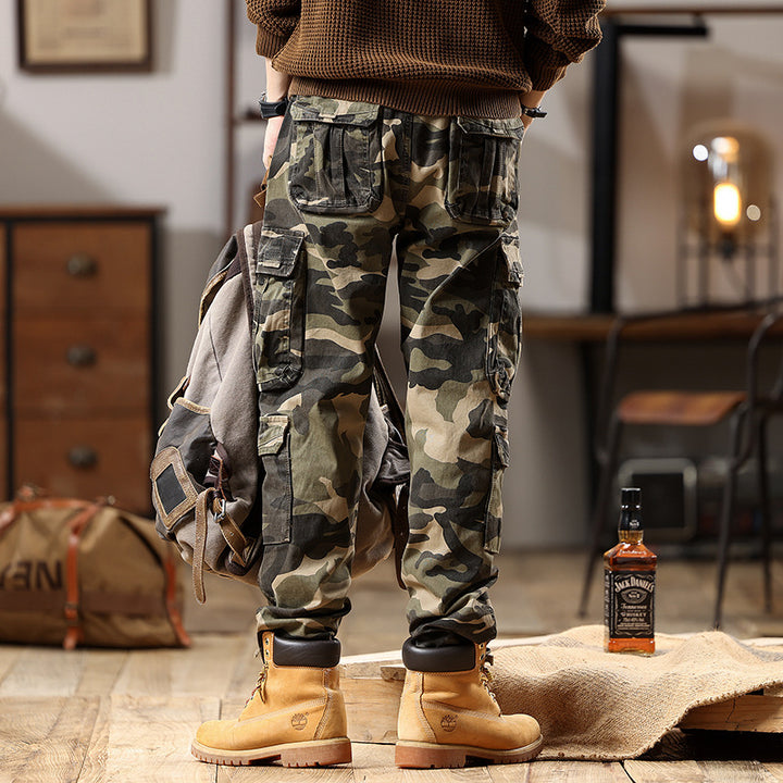 Herren Cargohose mit Gummibündchen und Camouflage-Utility-Design Echo Archiv