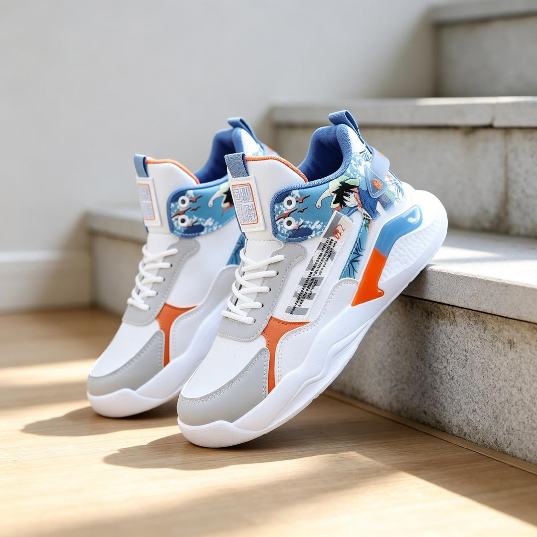 Herren Sportliche High-Top Sneakers mit detailliertem Grafikdesign Echoarchiv