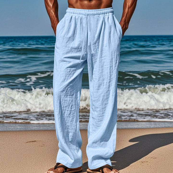 Herren luftige Strandhose mit elastischem Bund und seitlichen Taschen Echoarchiv