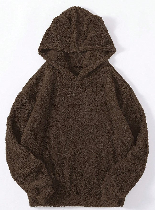 Damen nan kuscheliger Teddy-Hoodie mit Ohren, elastischem Bund und extra weichem Plüsch Echo Archiv