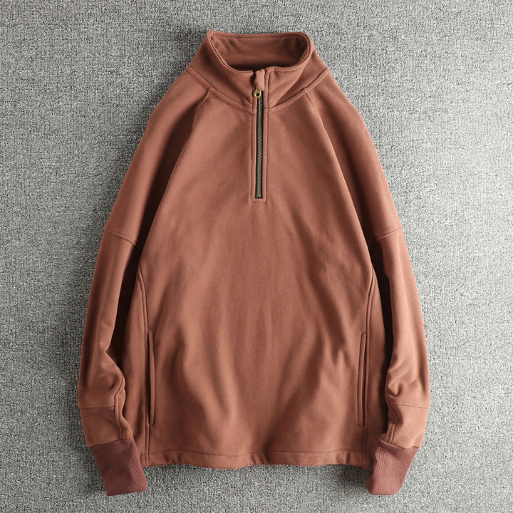 Herren Fleecejacke mit halbem Reißverschluss und seitlichen Eingrifftaschen Echoarchiv