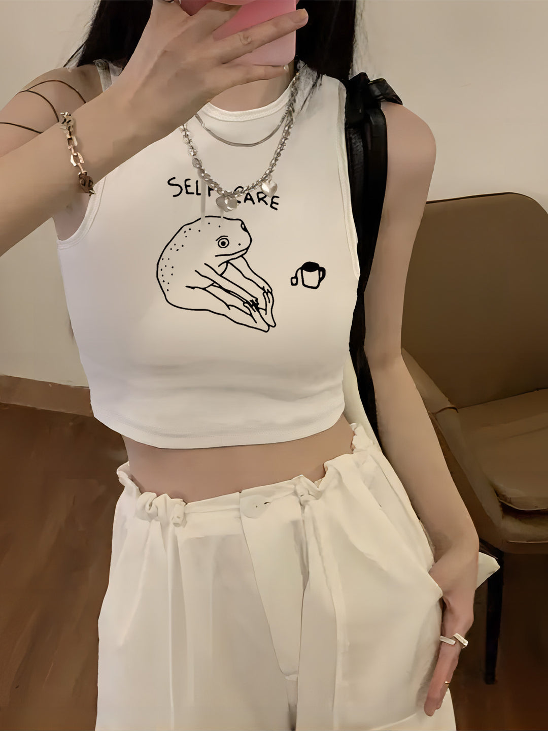 Damen Crop-Top mit kreativem Spruch und lässigem Schnitt Echo Archiv