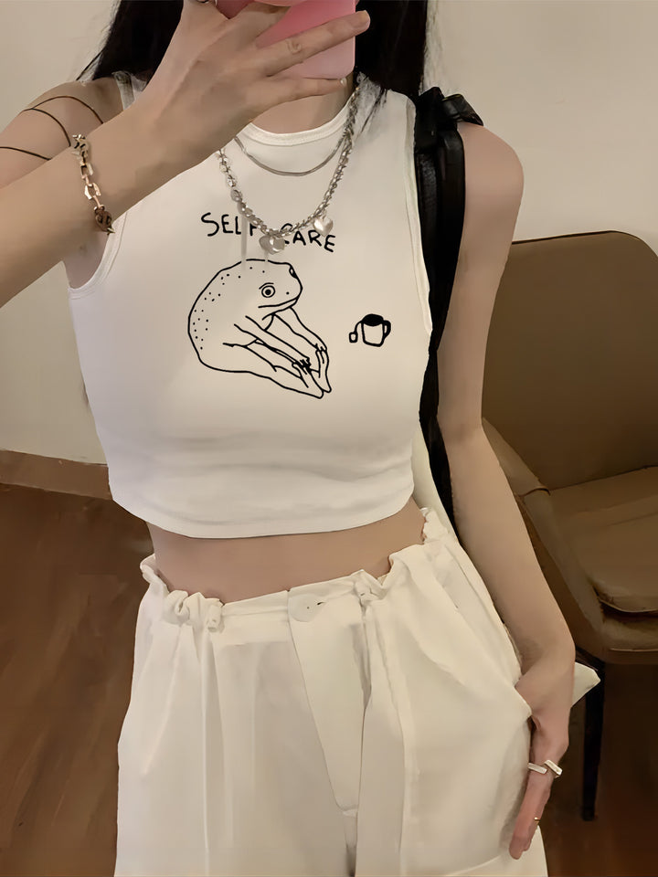 Damen Crop-Top mit kreativem Spruch und lässigem Schnitt Echo Archiv